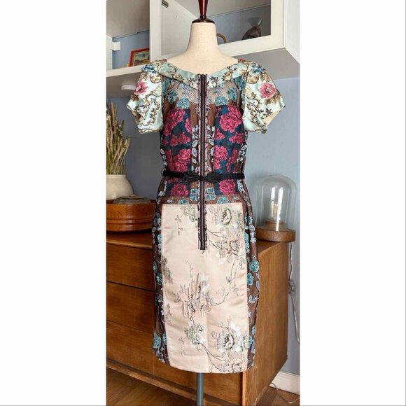 Beguile by Byron Lars Pieced Brocade Sheath Dress Anthropologie - Picture 1 of 10